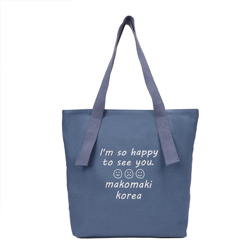 Extra Large Reusable Cotton Canvas Grocery Shopping Bags With Custom Logo Printed