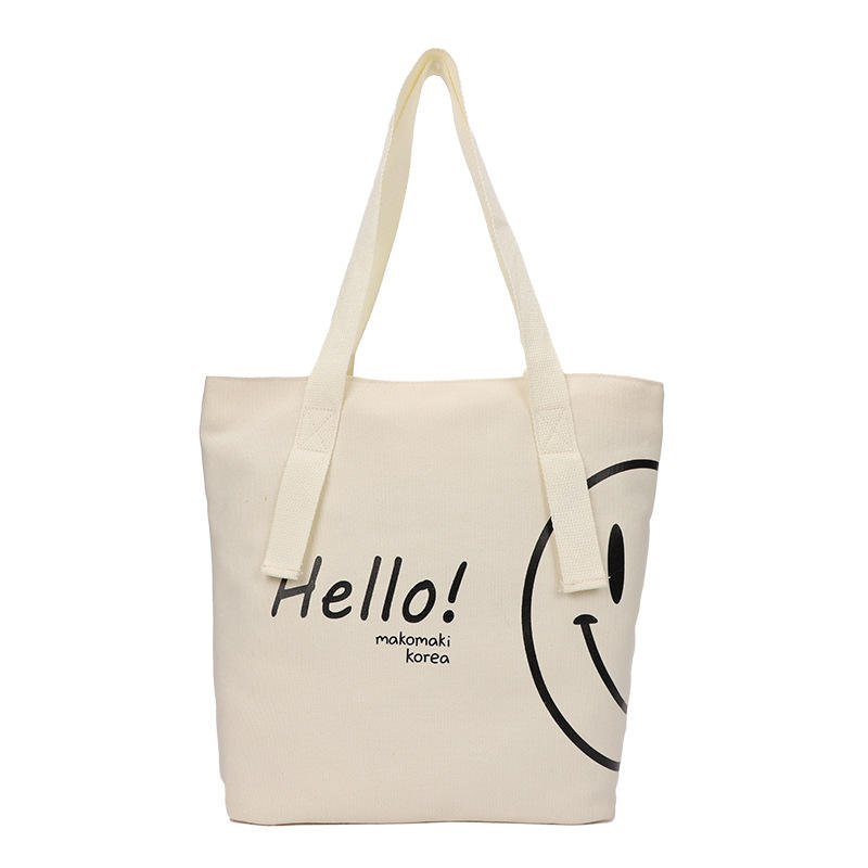 Extra Large Reusable Cotton Canvas Grocery Shopping Bags With Custom Logo Printed