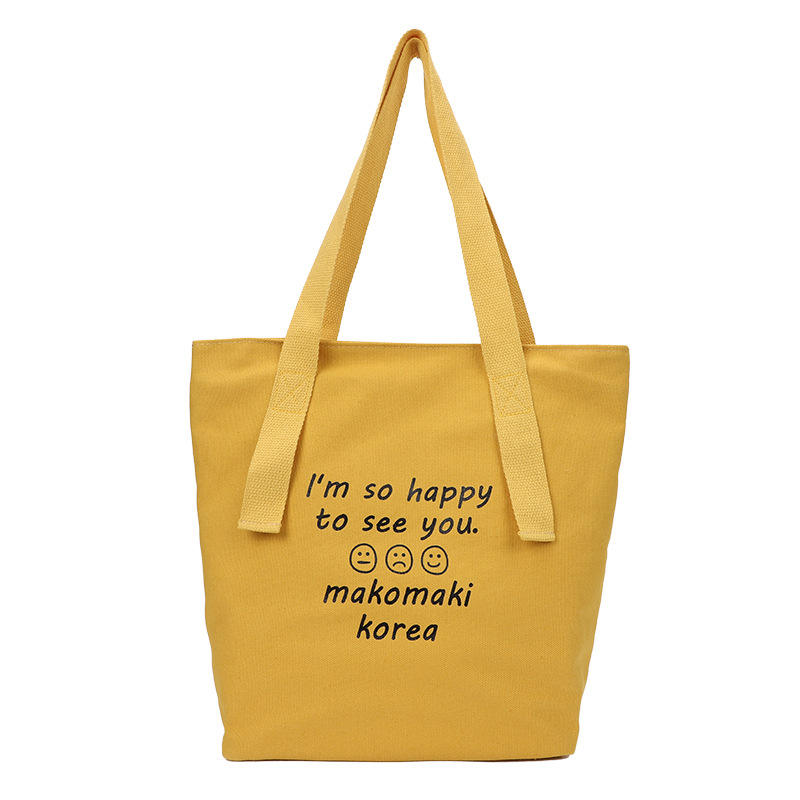 Extra Large Reusable Cotton Canvas Grocery Shopping Bags With Custom Logo Printed