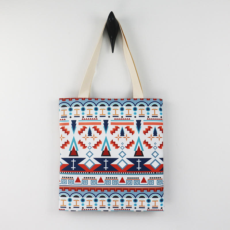 Bohemian Style Custom Women’s Canvas Tote Shopping Bag