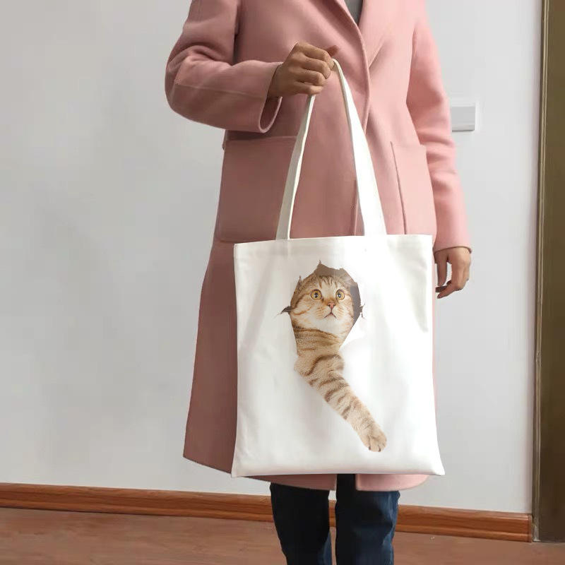 Extra Large Customised Reusable Organic Cotton Tote Shopping Bag With Logo White