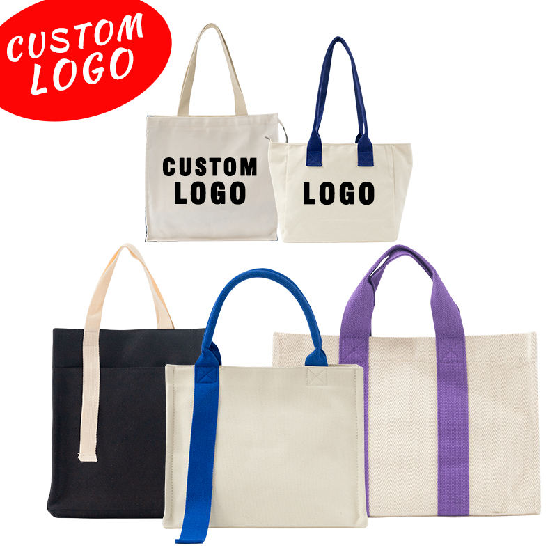 Hot Sale Manufacture Eco Recycled Blank Shopping Bag Plain Organic Cotton Canvas Tote Bag With Custom Logo