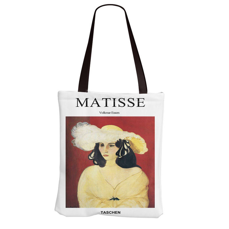 Artistic Oil Painting Canvas Tote Bag With Custom Printed Logo