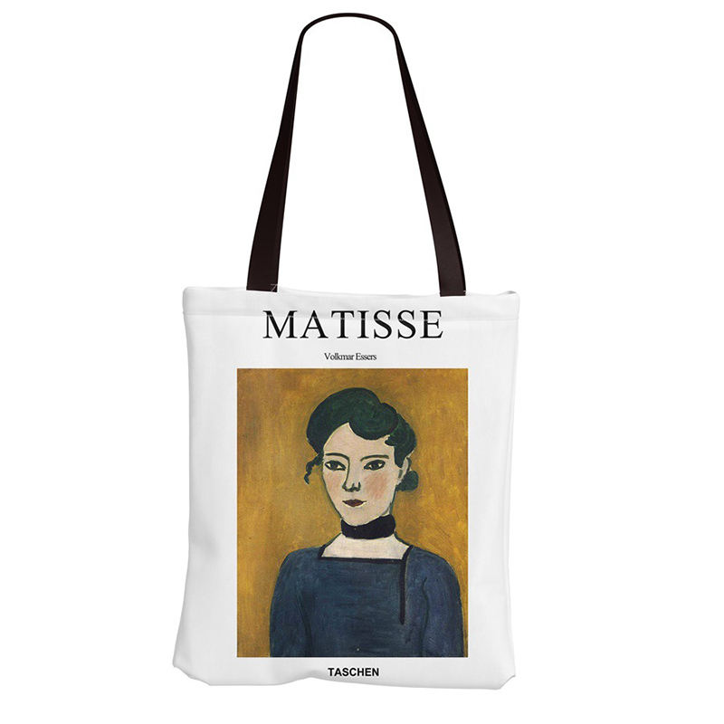 Artistic Oil Painting Canvas Tote Bag With Custom Printed Logo
