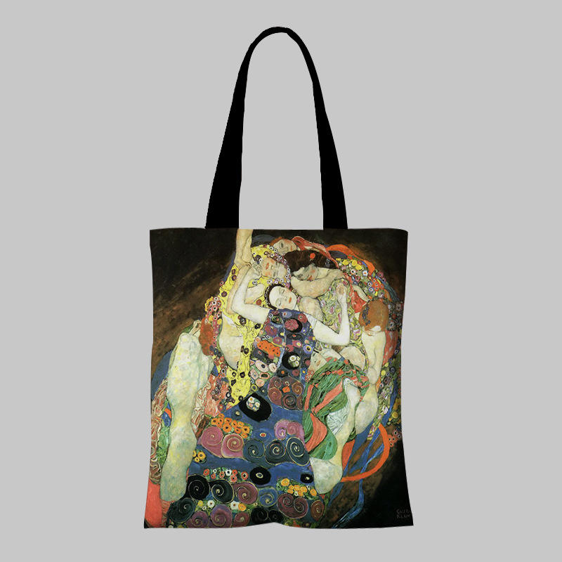 Large-capacity Creative Printing Oil Painting Canvas Shoulder Shopping Bag