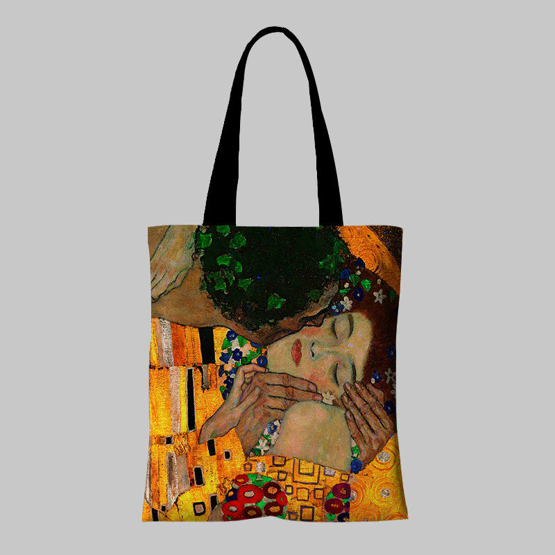 Large-capacity Creative Printing Oil Painting Canvas Shoulder Shopping Bag