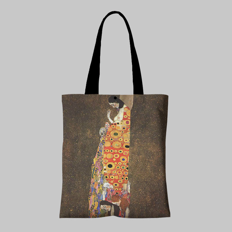 Large-capacity Creative Printing Oil Painting Canvas Shoulder Shopping Bag