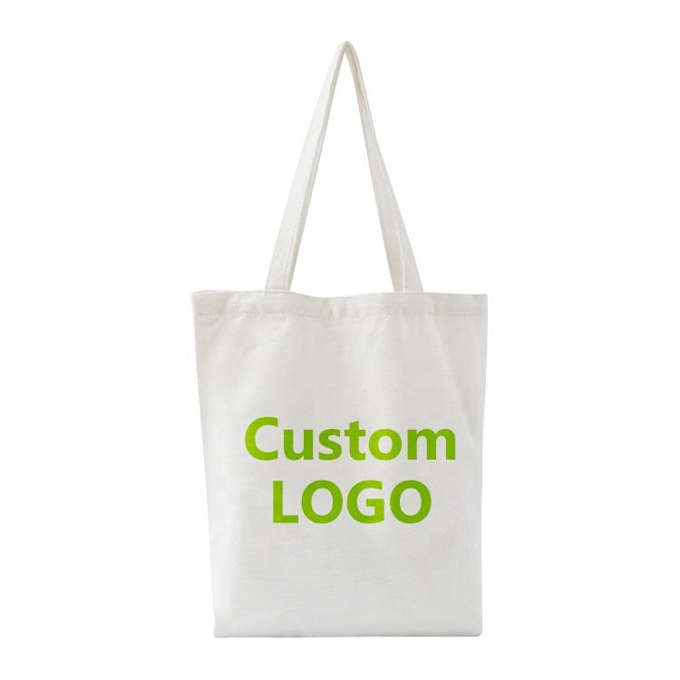 Promotional Custom Blank Plain Reusable Shopping Cotton Canvas Tote Bags With Embroidered Logos