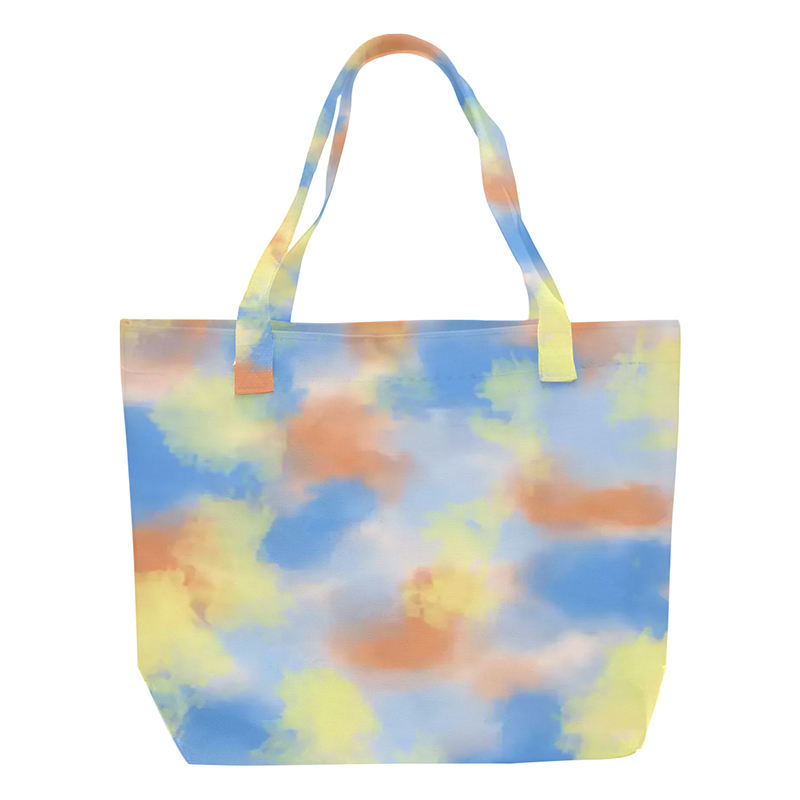 Trendy Custom Tie Dye Cotton Canvas Tote Shopping Bag