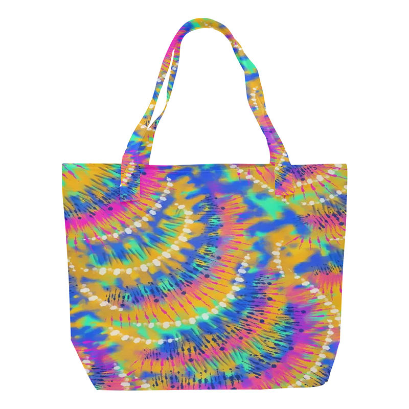 Trendy Custom Tie Dye Cotton Canvas Tote Shopping Bag
