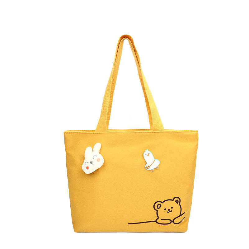 New Cartoon Printing Custom Cotton Canvas Tote Bags For Shopping