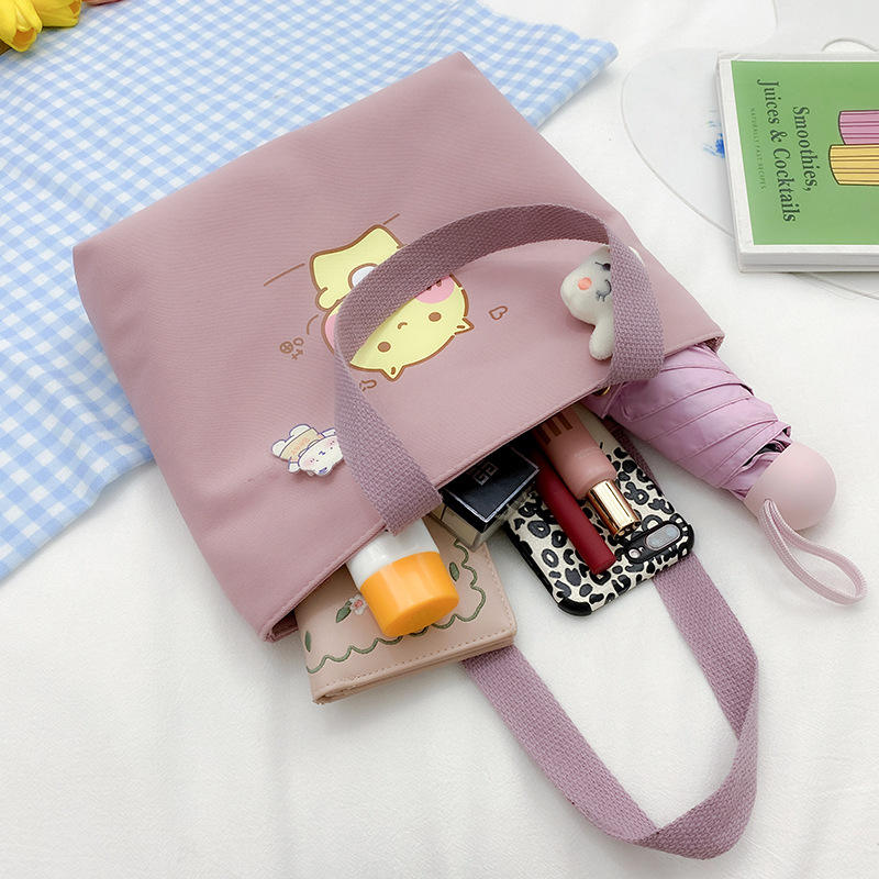 New Cartoon Printing Custom Cotton Canvas Tote Bags For Shopping