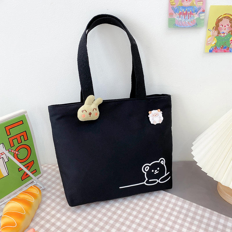 New Cartoon Printing Custom Cotton Canvas Tote Bags For Shopping