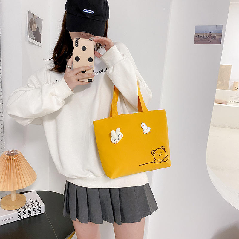 New Cartoon Printing Custom Cotton Canvas Tote Bags For Shopping