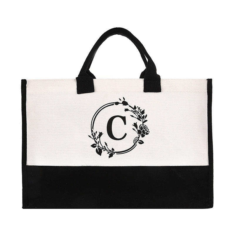 European And American Fashion Custom Solid Color Cotton Letter Canvas Bags