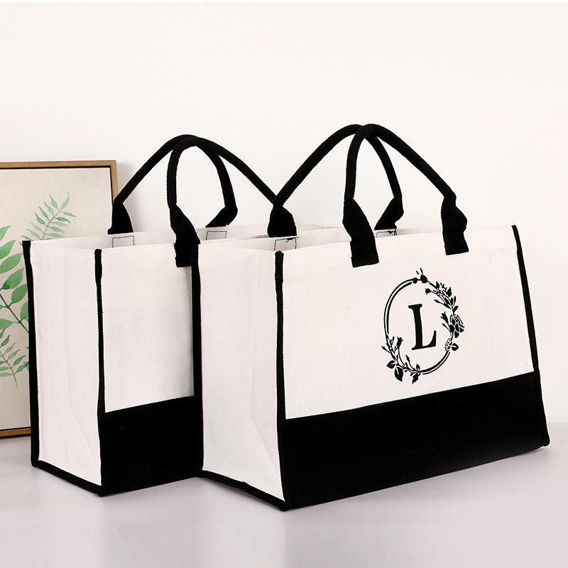 European And American Fashion Custom Solid Color Cotton Letter Canvas Bags