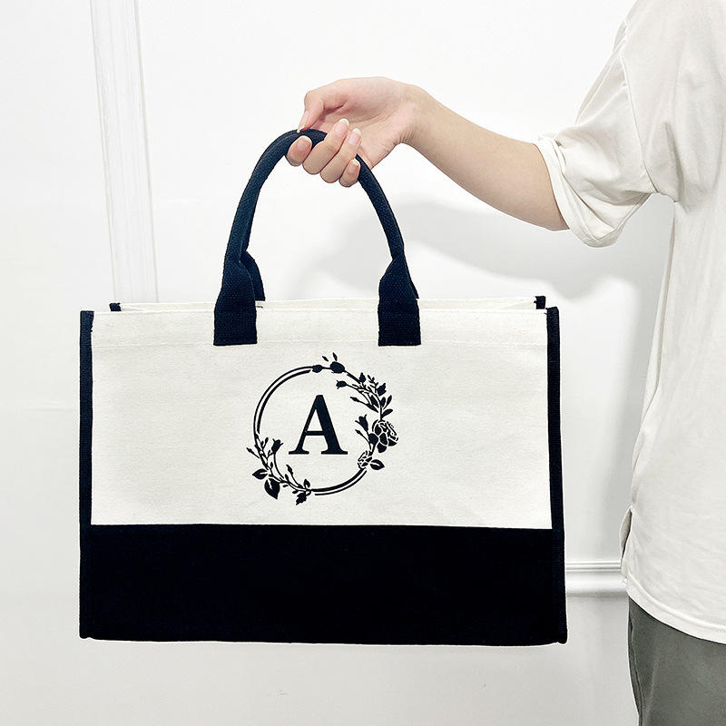 European And American Fashion Custom Solid Color Cotton Letter Canvas Bags