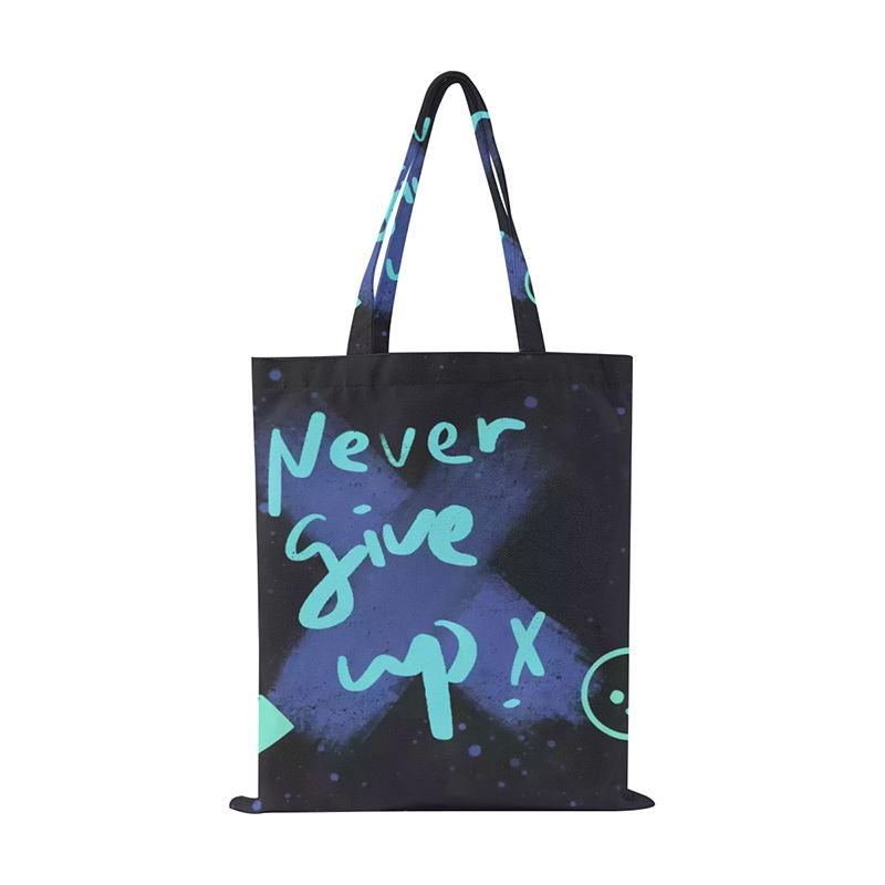 Creative Text Graffiti Custom Full-page Printing Cotton Canvas Bag