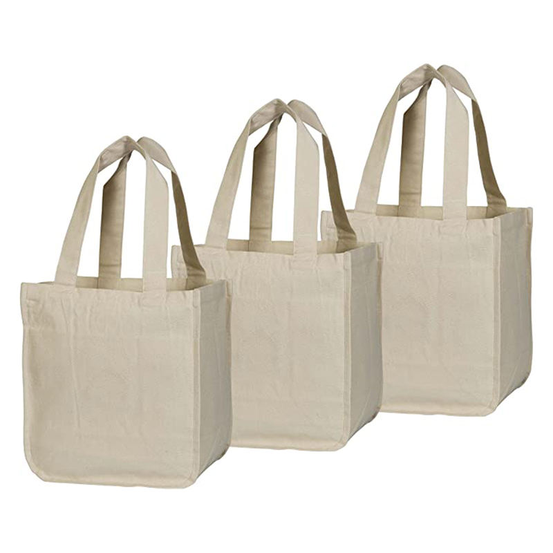 Wholesale Custom Canvas Grocery Tote Shopping Bags With Logo