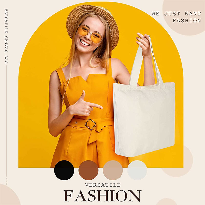 Factory wholesale Organic Cotton Washable Eco-friendly Canvas Tote Bags
