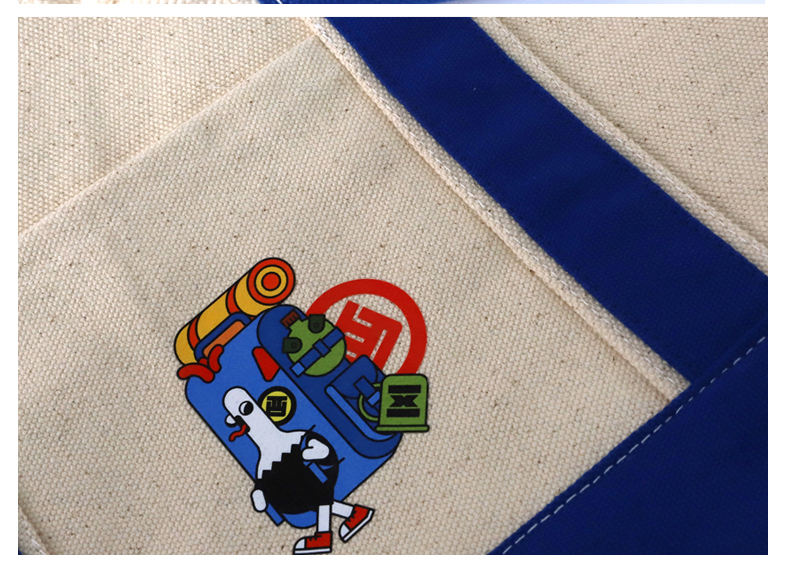 Wholesale Eco-friendly Spliced Shoulder Cotton Canvas Shopping Bag With Side Pockets