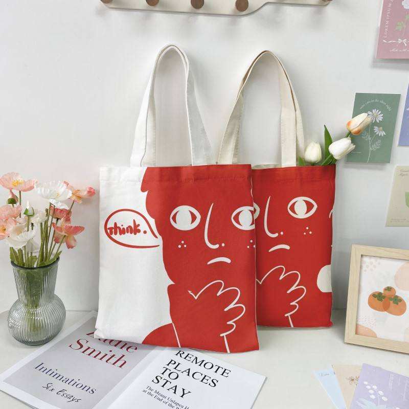 Wholesale Recycled Reusable Standard Size Custom Printing Polyester Canvas Shopping Bag