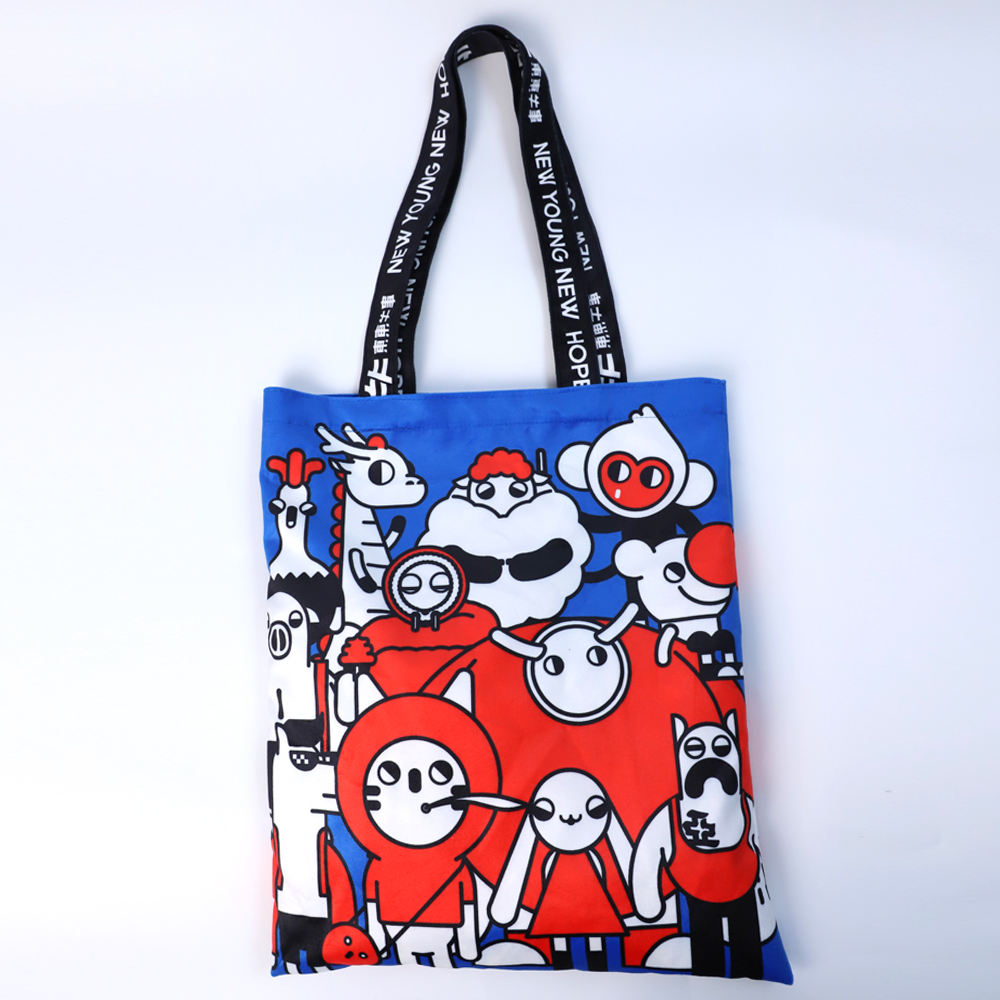Manufacture Original Design Full Color Custom Printed Sublimation Cotton Canvas Tote Bags