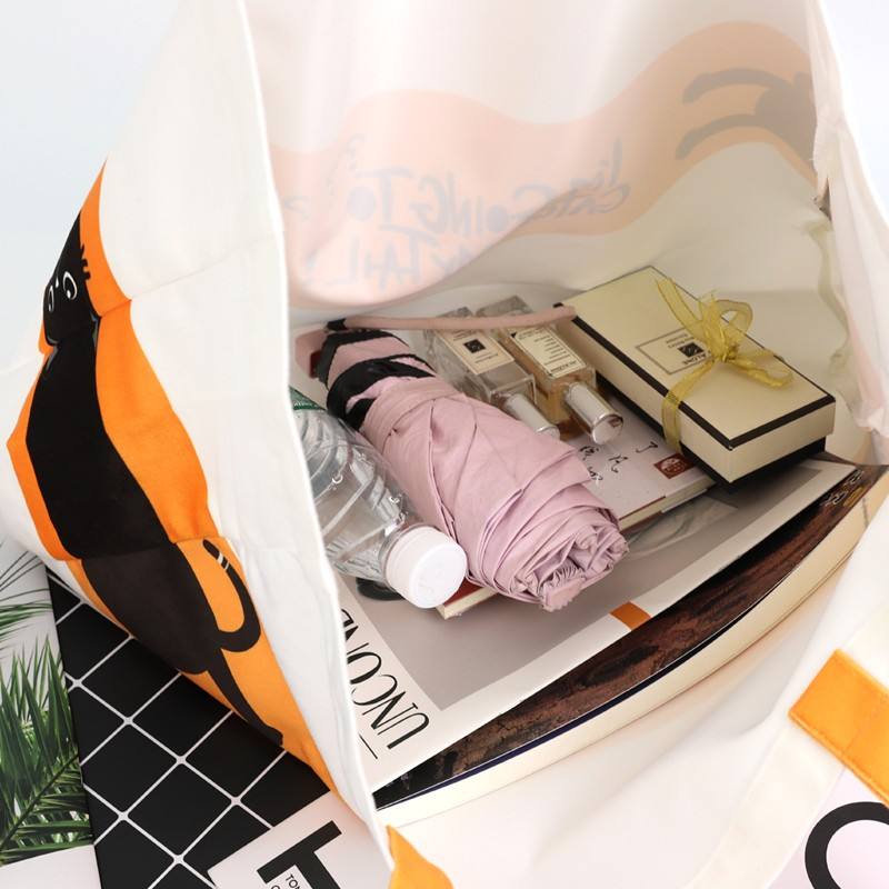 Custom Sublimation Printed Recycle Women Grocery Canvas Tote Bag