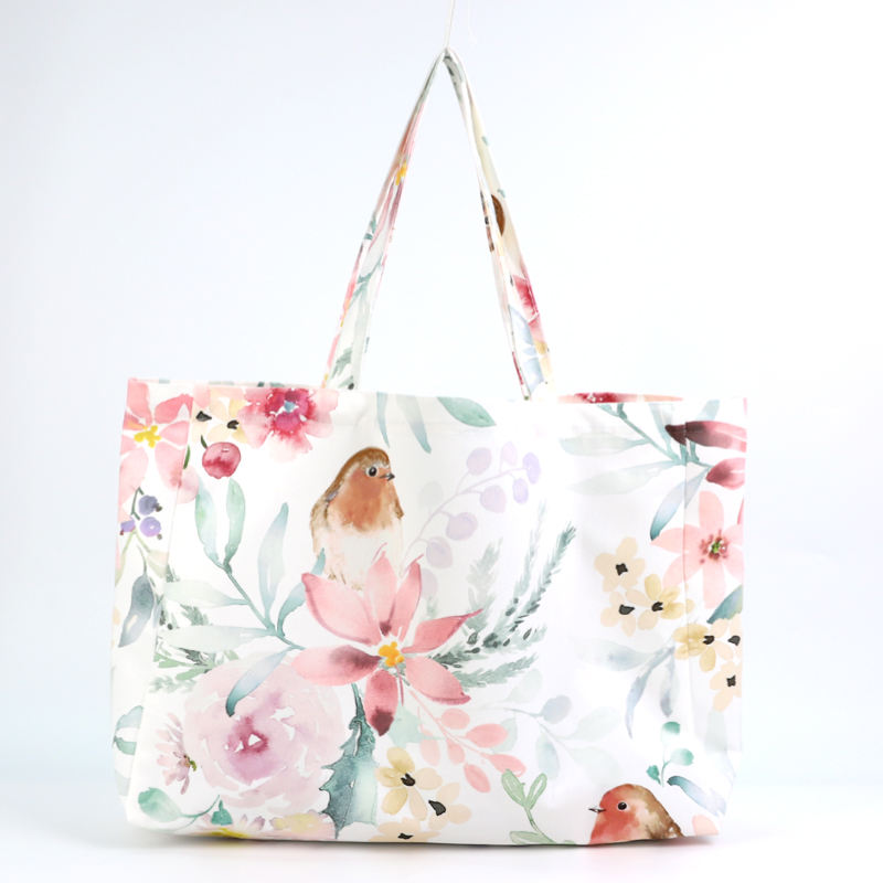 Manufacture Waterproof Large Capacity Cotton Sublimation Full Print Custom Canvas Bag