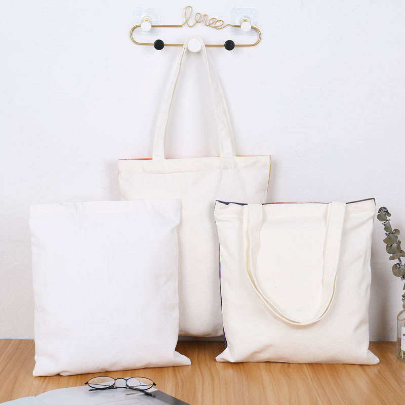 Eco Friendly Recycled Reusable 12Oz 16Oz Thick Plain Blank Cotton Canvas Bags
