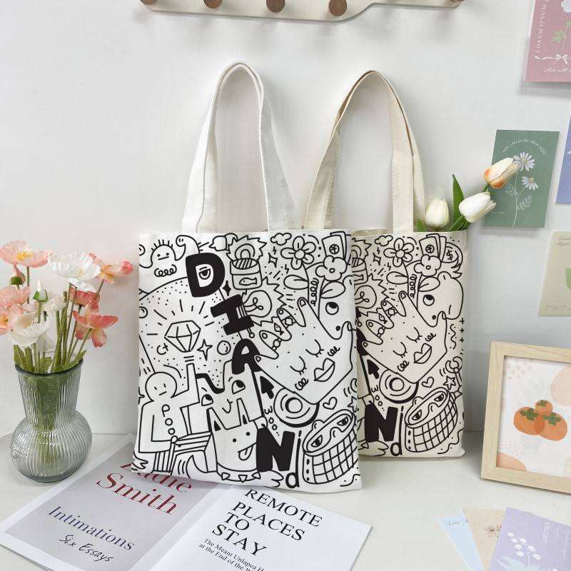 Wholesale Recycled Reusable Standard Size Custom Printing Polyester Canvas Shopping Bag