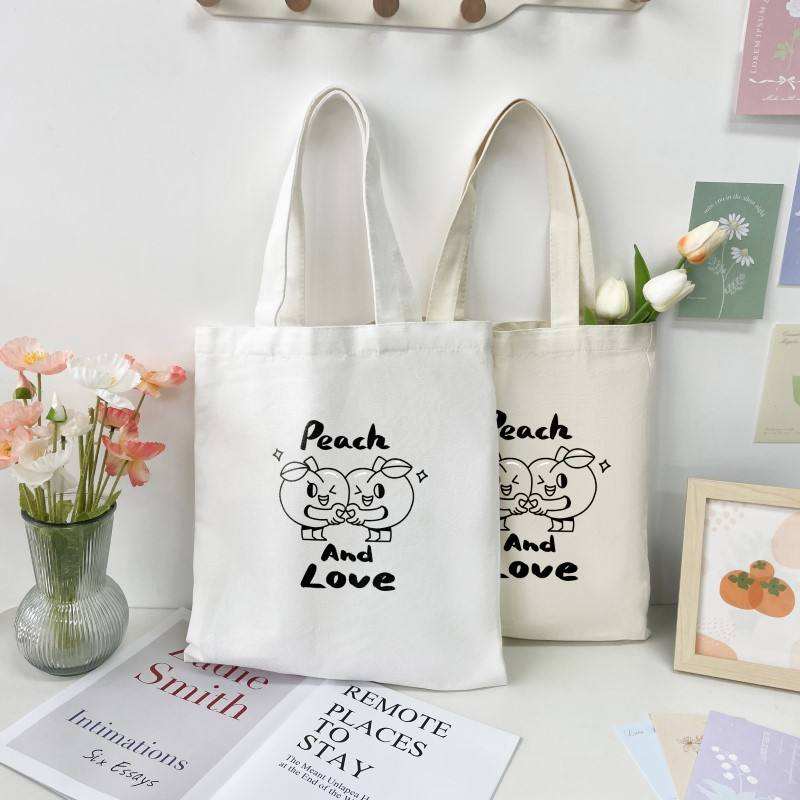 Wholesale Recycled Reusable Standard Size Custom Printing Polyester Canvas Shopping Bag