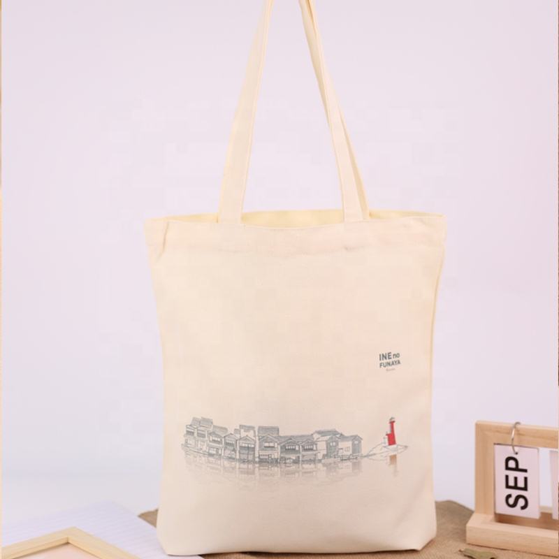 Custom Logo Size Washable Reusable Shopping Shoulder Cotton Canvas Bag