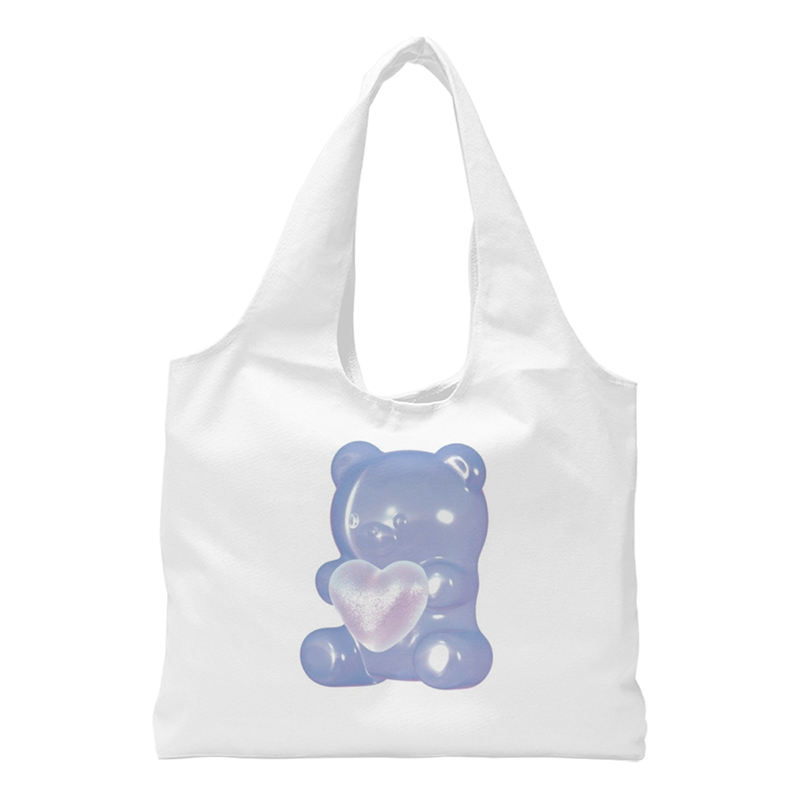 High Quality Custom Printed Portable Recyle Eco Korea Vest Style Shopping Tote Cotton Canvas Bag With Inside Pocket