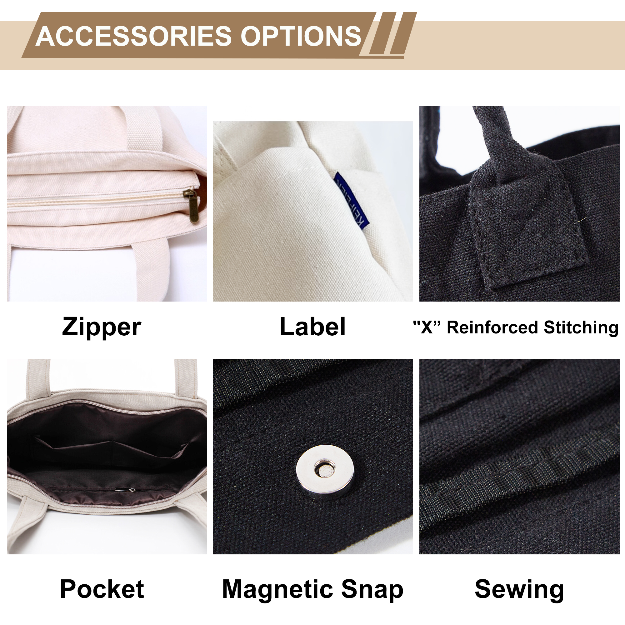 Simple Design Reusable Large Capacity Tote Canvas Bag