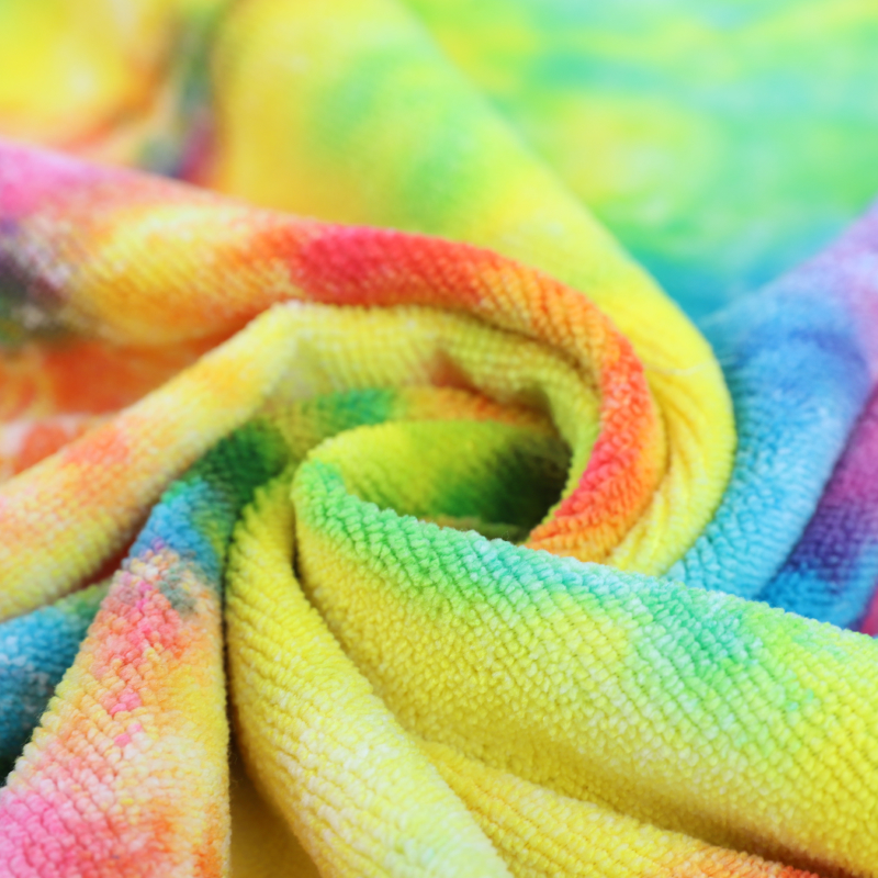 Tie-dyed beach towel, microfiber