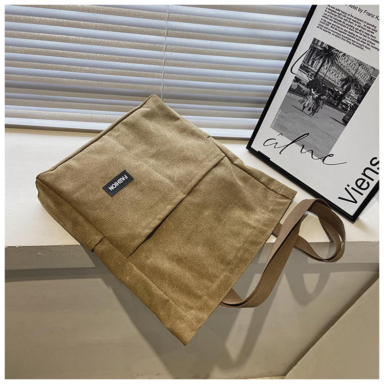 Winter Thickened Vintage Single Shoulder Canvas Bag Large Capacity Custom Shopping Bag