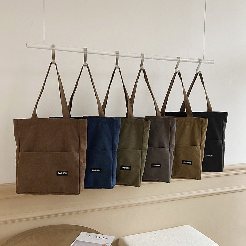 Winter Thickened Vintage Single Shoulder Canvas Bag Large Capacity Custom Shopping Bag