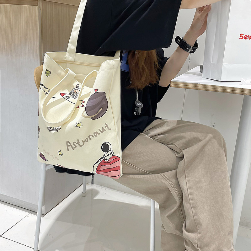 Cute Cartoon Personality Creative Custom Cotton Canvas Bag Reusable Shopping Bag