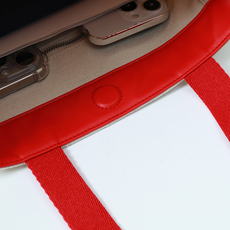 Canvas bag-LOVE&FOCUS-White+Red