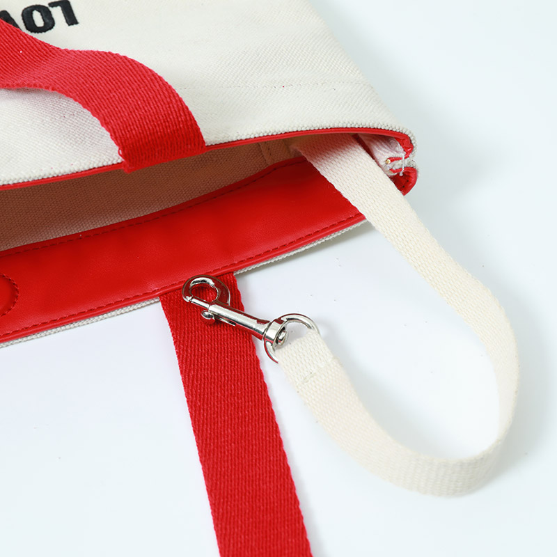 Canvas bag-LOVE&FOCUS-White+Red