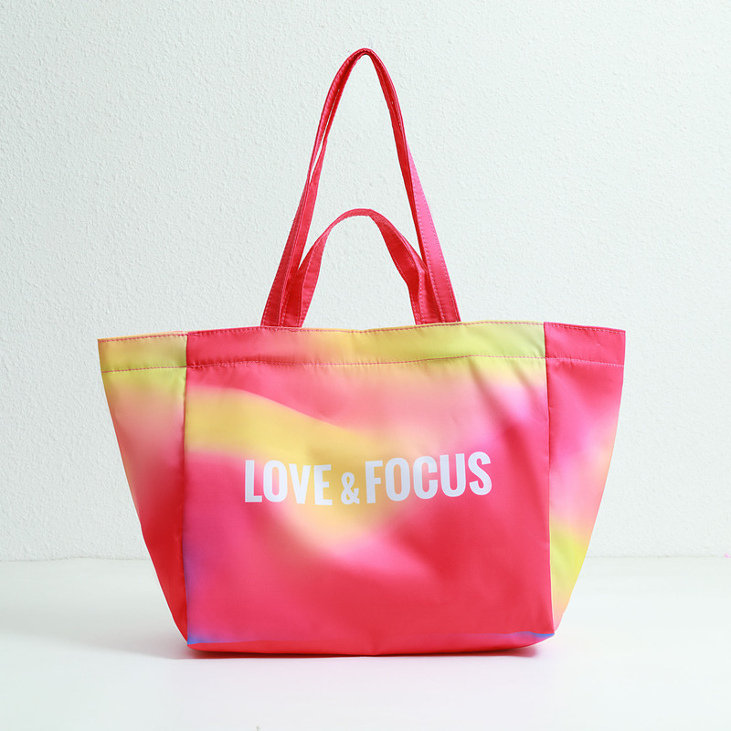 Double-handled gradient color canvas bag – Pink and blue