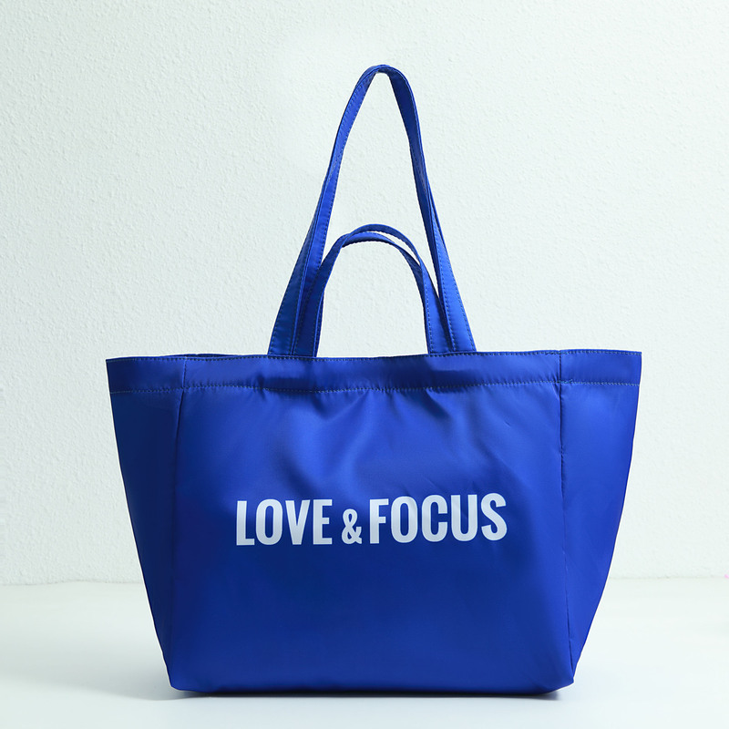 Double-handled gradient color canvas bag – Pink and blue