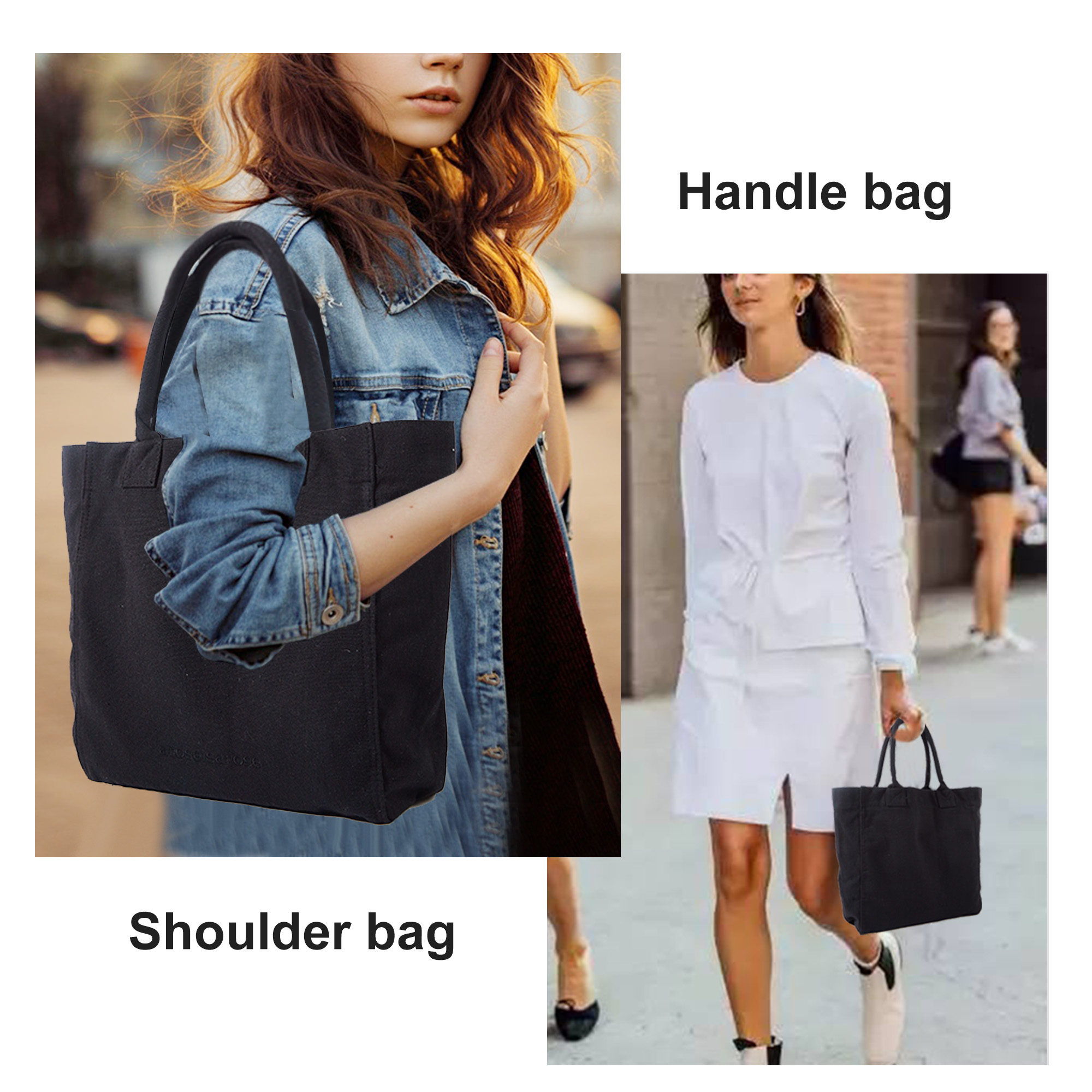 Simple Design Reusable Large Capacity Tote Canvas Bag