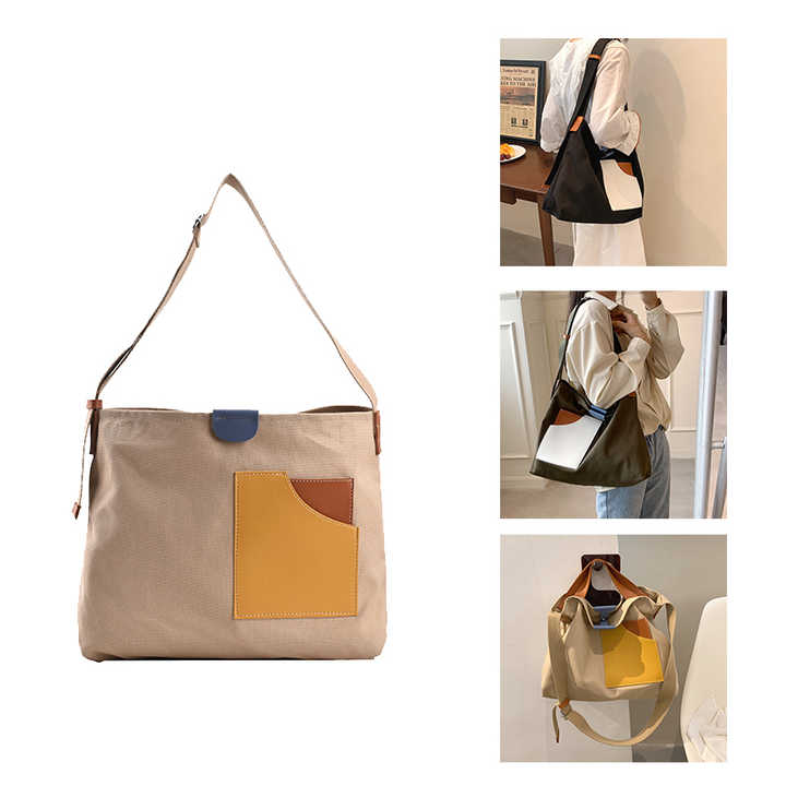 Fashionable Custom Canvas Tote Bags With Logo,pocket And Zipper