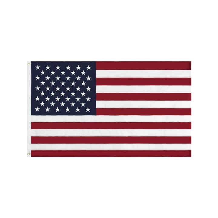 The American flag; American hat