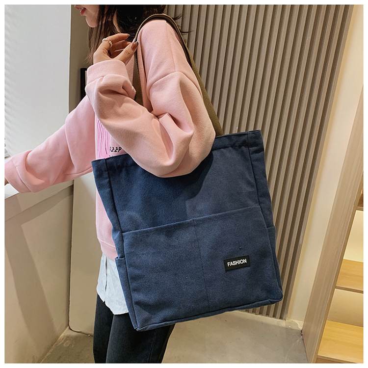 Winter Thickened Vintage Single Shoulder Canvas Bag Large Capacity Custom Shopping Bag