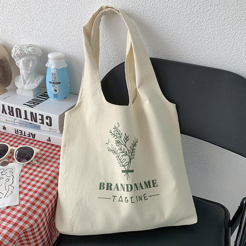 Factory Wholesale Custom Shopping Organic Cotton Tote Bag Canvas Shoulder Vest Canvas Tote Bag With Inside Pocket