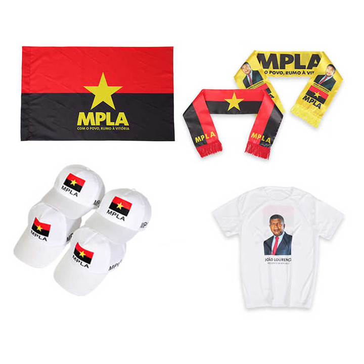 Angola Election T-shirt /cap /Flag/ Scarf Set Custom