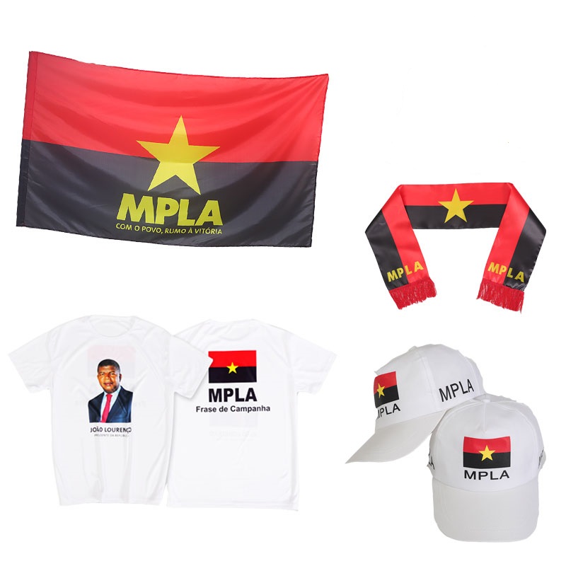 Angola Election T-shirt /cap /Flag/ Scarf Set Custom
